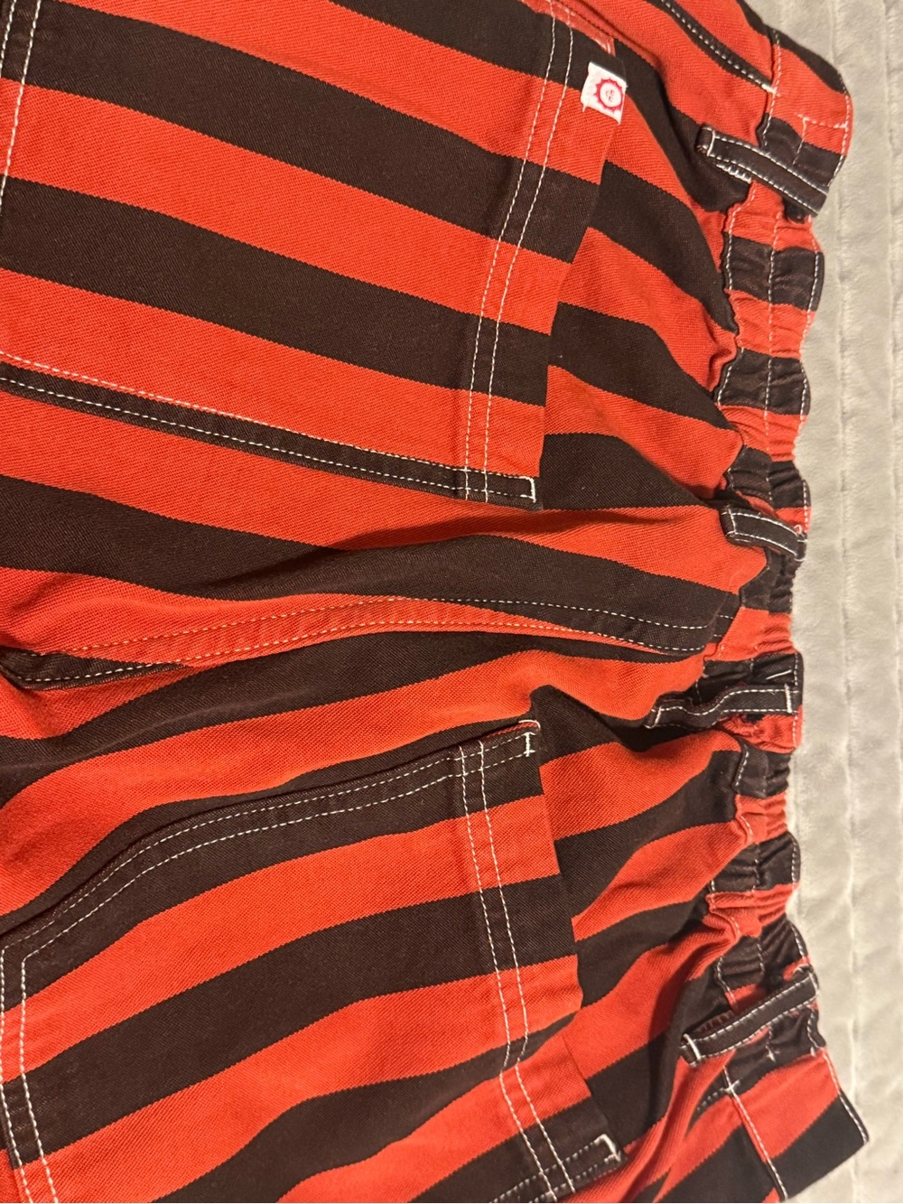 Big Bud Press Work Pants-Red and Black Vertical Stripe - Picture 10 of 12